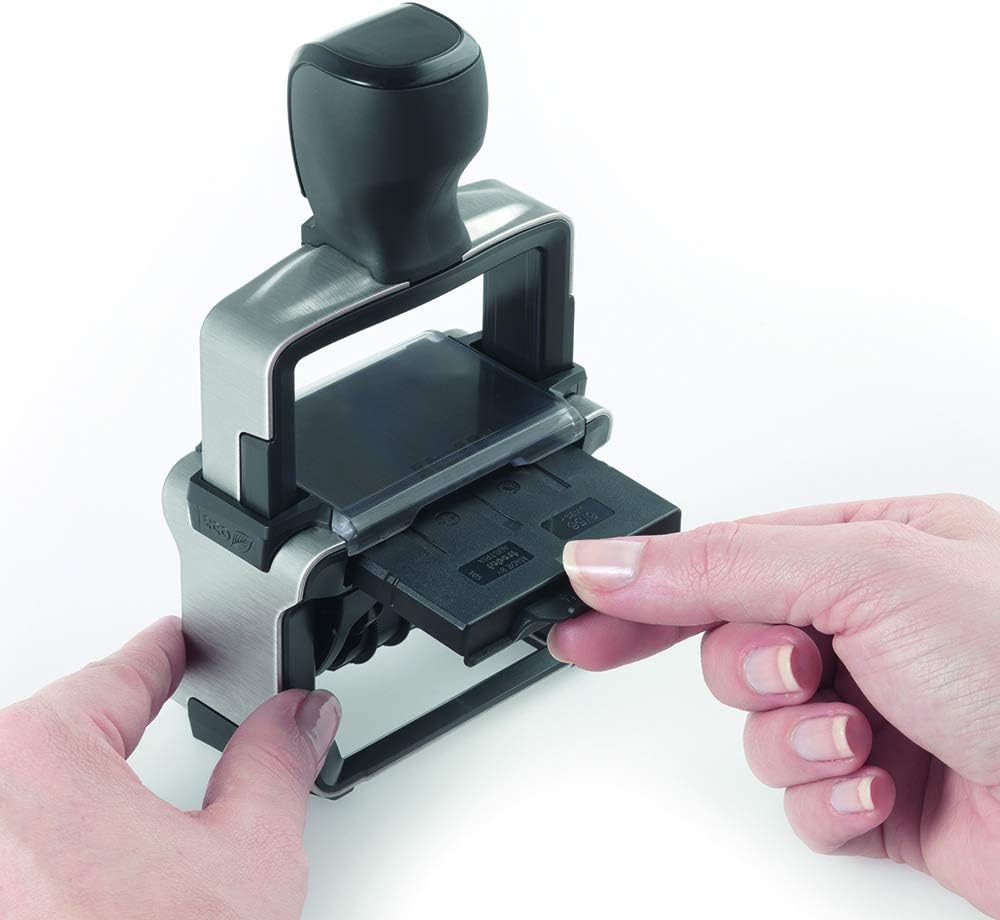 Trodat Professional Datumstempel 5430, selbstfärbend, mit Text Gebucht, Abdruck 41 x 24 mm, Blau und