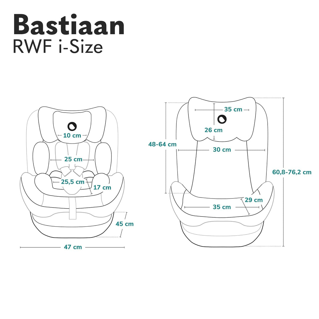 LIONELO Bastiaan RWF Baby- und Kleinkindautositz 0-36 kg von 40–150 cm 360° drehbar ISOFIX-zertifizi