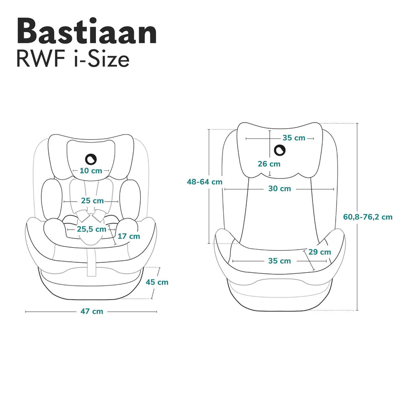 LIONELO Bastiaan RWF Baby- und Kleinkindautositz 0-36 kg von 40–150 cm 360° drehbar ISOFIX-zertifizi