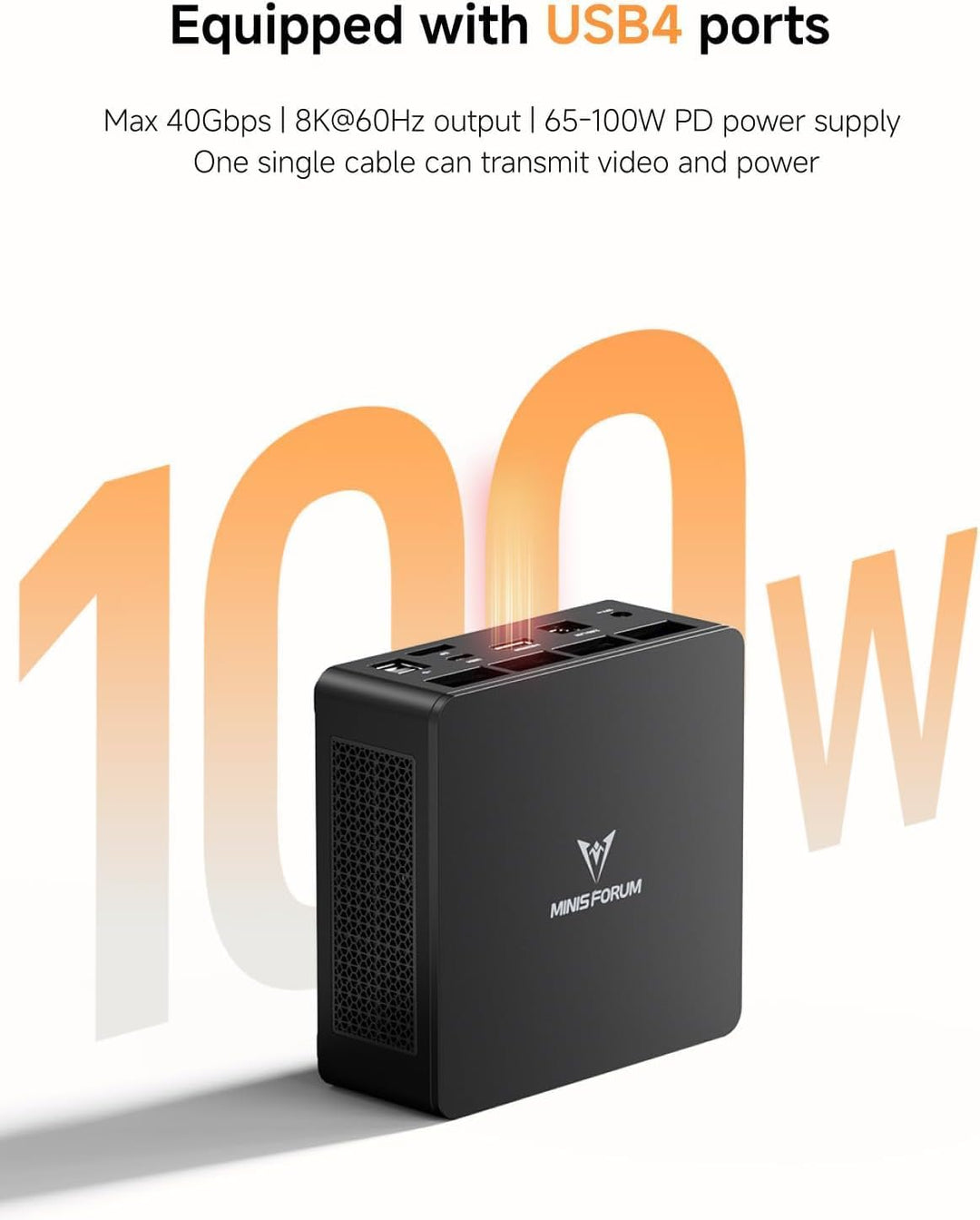 MINIS FORUM UM690L Slim Mini PC, AMD Ryzen 9 6900HX 8-Core-Prozessor bis zu 4,9 GHz mit AMD Radeon 6