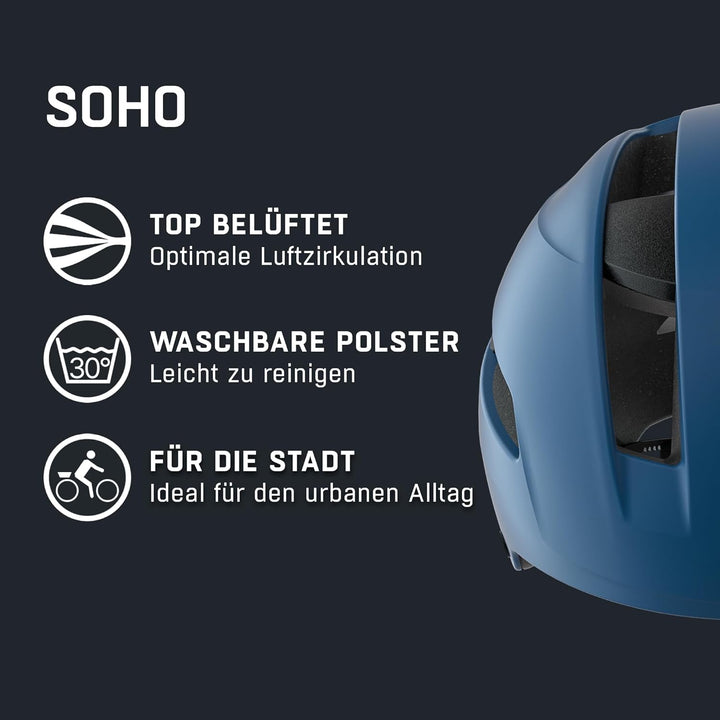 ALPINA SOHO - Extrem Robuster, Leichter & Individuell Anpassbarer Urban Fahrradhelm Für Erwachsene n