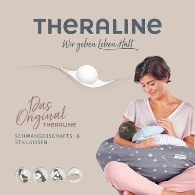 Theraline Das Original Schwangerschafts- & Stillkissen | gefüllt mit sandfeinen Original-Perlen | in