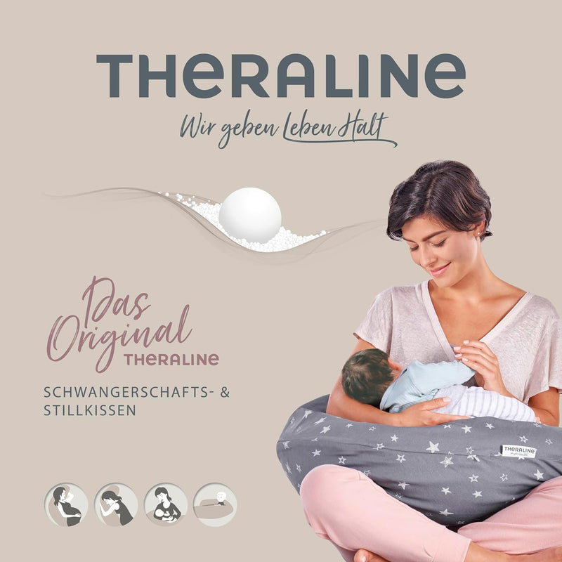 Theraline Das Original Schwangerschafts- & Stillkissen | gefüllt mit sandfeinen Original-Mikroperlen