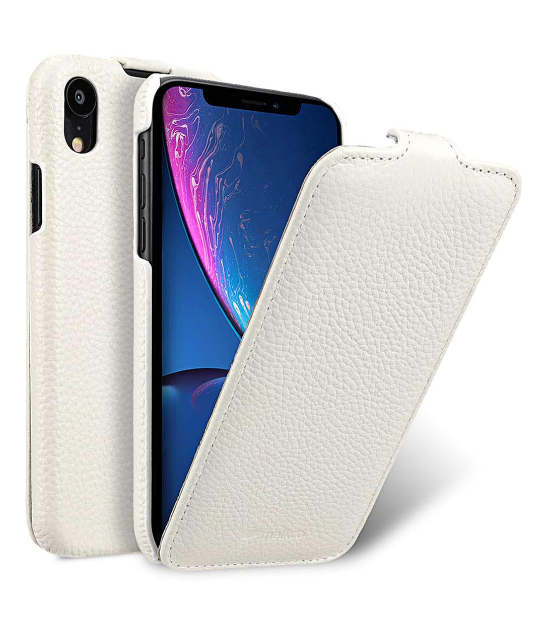 MELCKO Tasche passend für Apple iPhone XR (6,1 Zoll), Case Aussenseite aus beschichtetem Leder, Schu