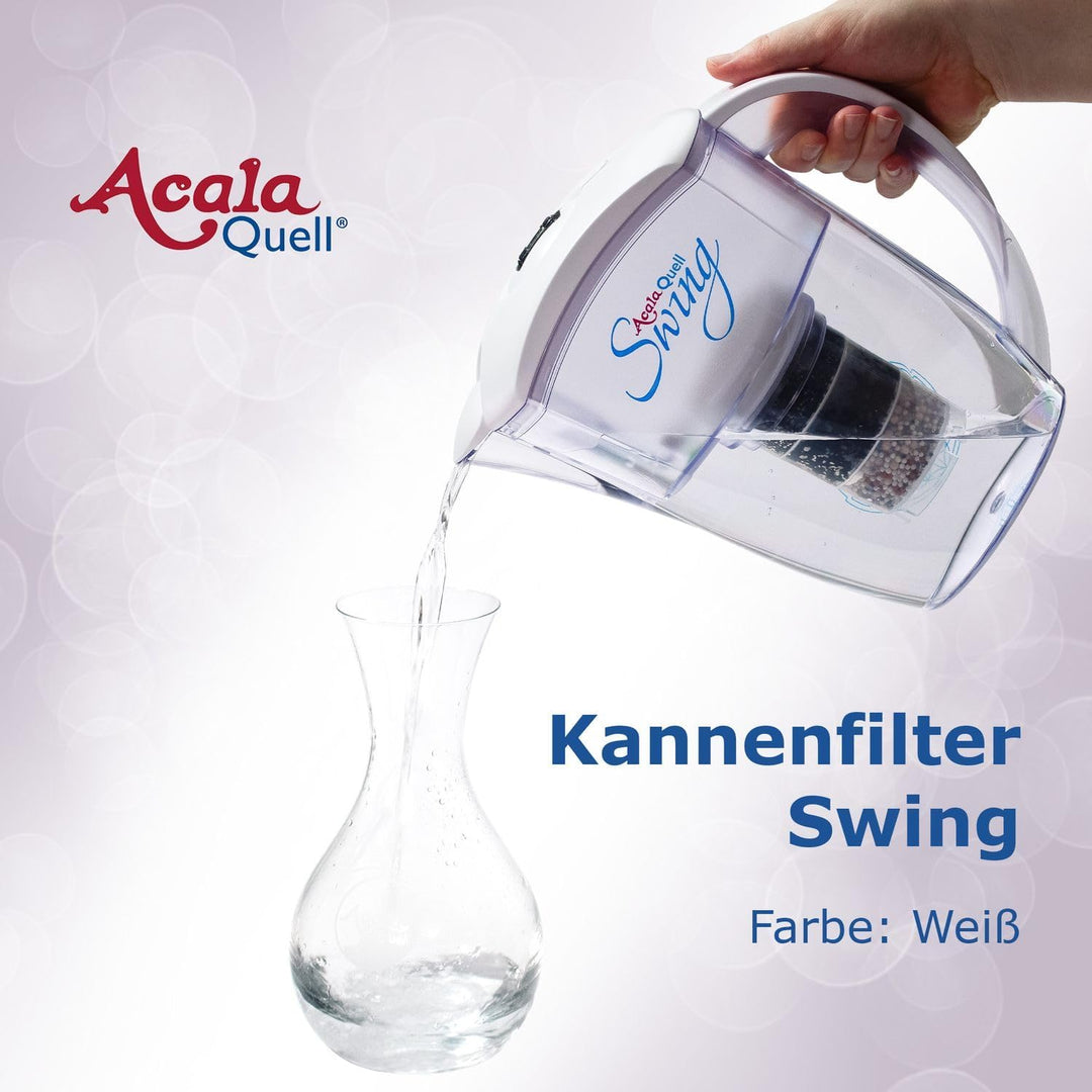 Wasserfilter AcalaQuell® Swing | Weiss | Aktivkohle Wasserfilter | Höchste Filterleistung - mehrschi