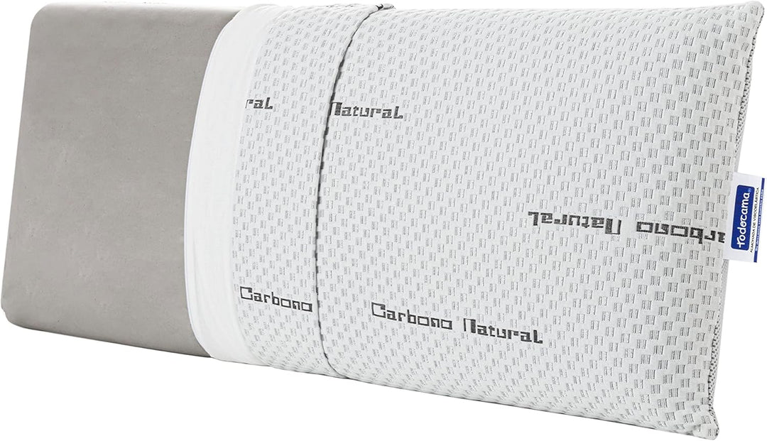 Todocama Viskoelastisches Kopfkissen, natürlicher Kohlenstoff Pack de 2 unidades - 70 cm, Pack de 2