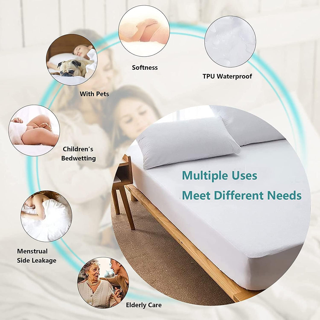 Family Bedding Matratzenschoner für Einzelbett, Frottee, 100% wasserdicht, 90 x 192 cm 90 x 200 cm,