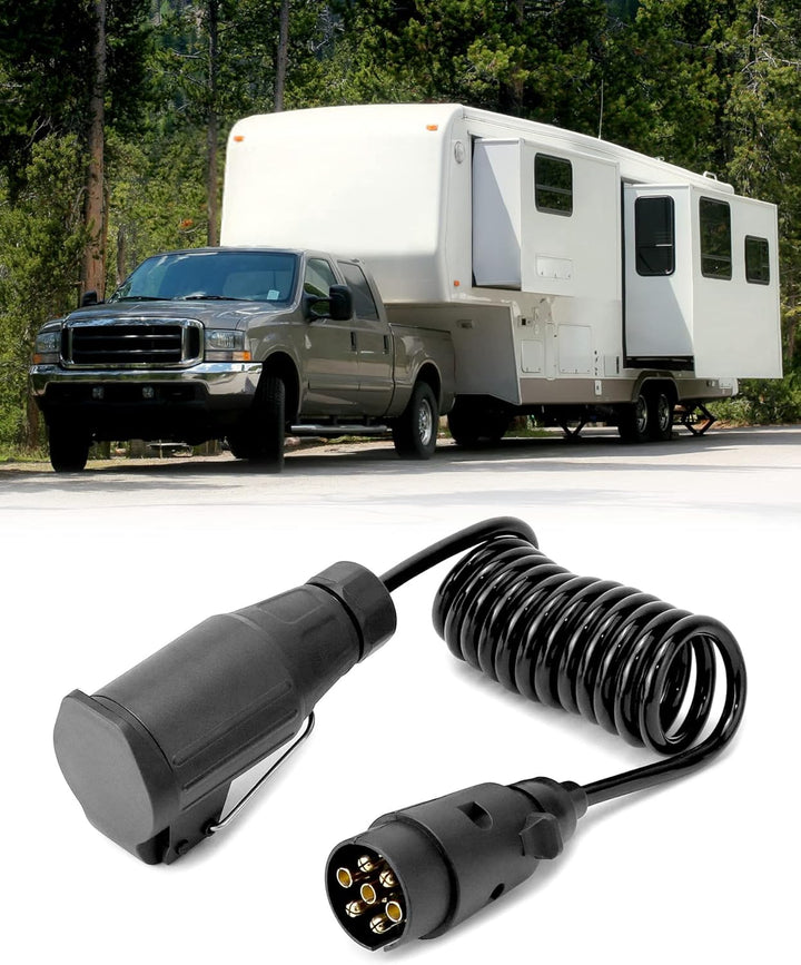 QWORK® 2M Anhänger Adapterkabel - 7 auf 13 polig - für 12 V Systeme für Wohnwagen KFZ Caravan RV Tra