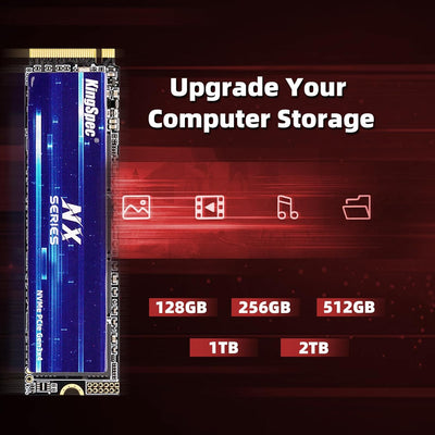 KingSpec SSD 1TB M.2 NVMe, PCIe Gen 3x4 Gaming Solid State Drive, Up to 3500MB/s Read, 3D NAND Flash