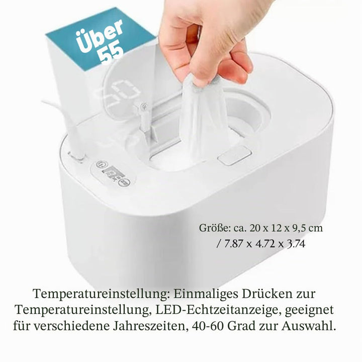 Baby Feuchttuchwärmer Babytuchspender Tuchhalter mit Deckel Tragbarer Feuchttuchbeutel (Weiss), Weis