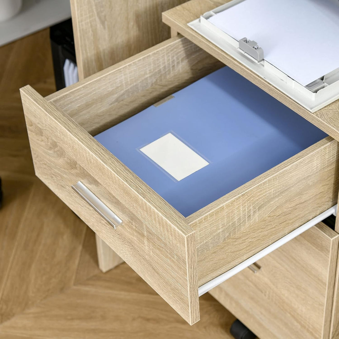 Vinsetto Bürocontainer mit 2 Schubladen Hängeregistratur Aktenschrank Büroschrank Aufbewahrung von A