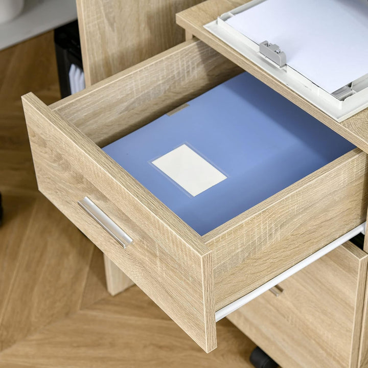 Vinsetto Bürocontainer mit 2 Schubladen Hängeregistratur Aktenschrank Büroschrank Aufbewahrung von A
