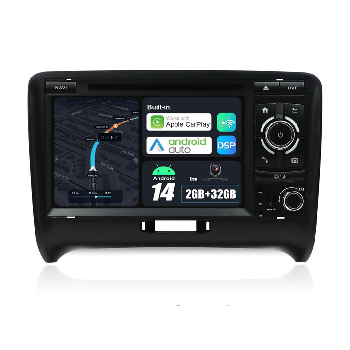 JOYX Android 10.0 Doppel Din Autoradio Passt für Audi TT 2006-2011 GPS Navigation | Rückfahrkamera C