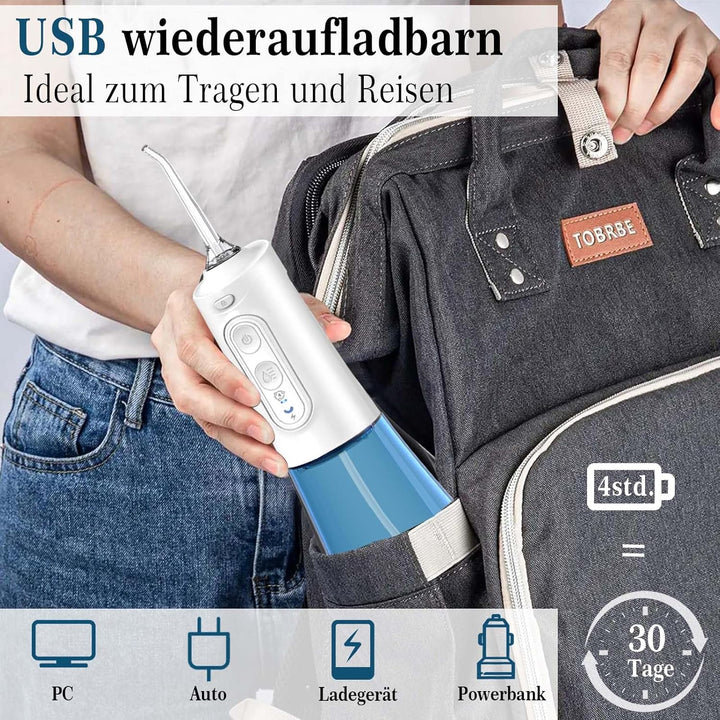 SURFOU Munddusche Kabellos Water Flosser for Teeth, Elektrische Zahnzwischenraumreiniger Oral Irriga