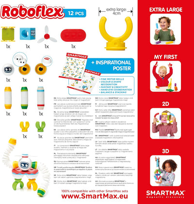 SmartGames - Roboflex Create, Toys Children 3 Years or More, Flexible and Magnetic, Gifts for Babies