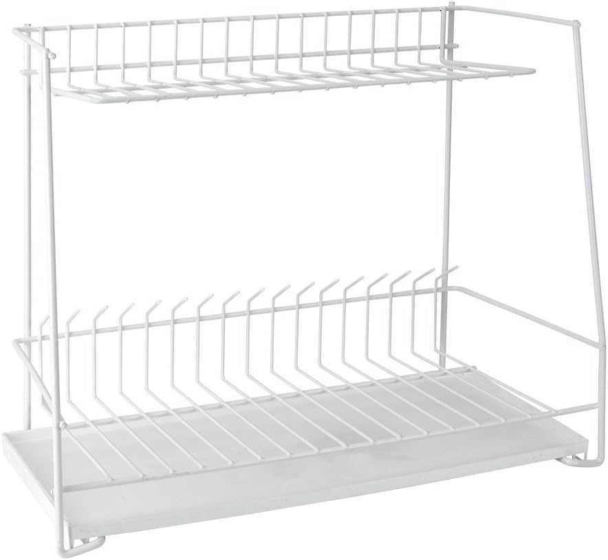 METALTEX ESCURREPLATOS 2 PISOS C/BANDEJA 'Lagon', Detailed in The Description, weiss, N