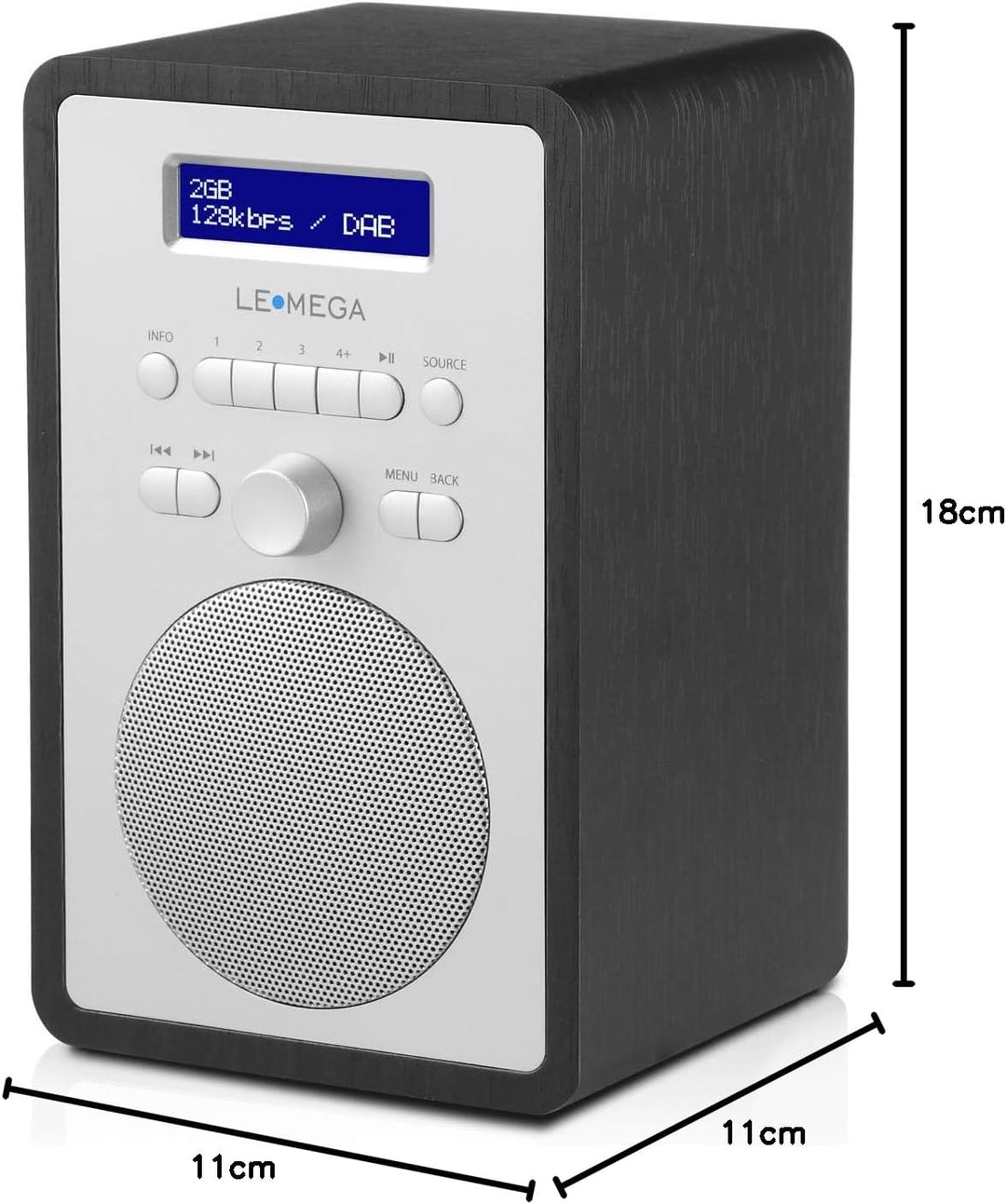 LEMEGA CR2+ DAB/DAB+ Digitalradio, UKW-Digitalradio, DAB-Radio, Netzbetrieb, Dual-Alarmuhr, Schlumme
