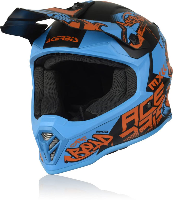 Acerbis Unisex Casco Impact Steel Junior Helmet, BLU/ROSSO, S (47/48) EU S (47/48) BLU/ROSSO, S (47/