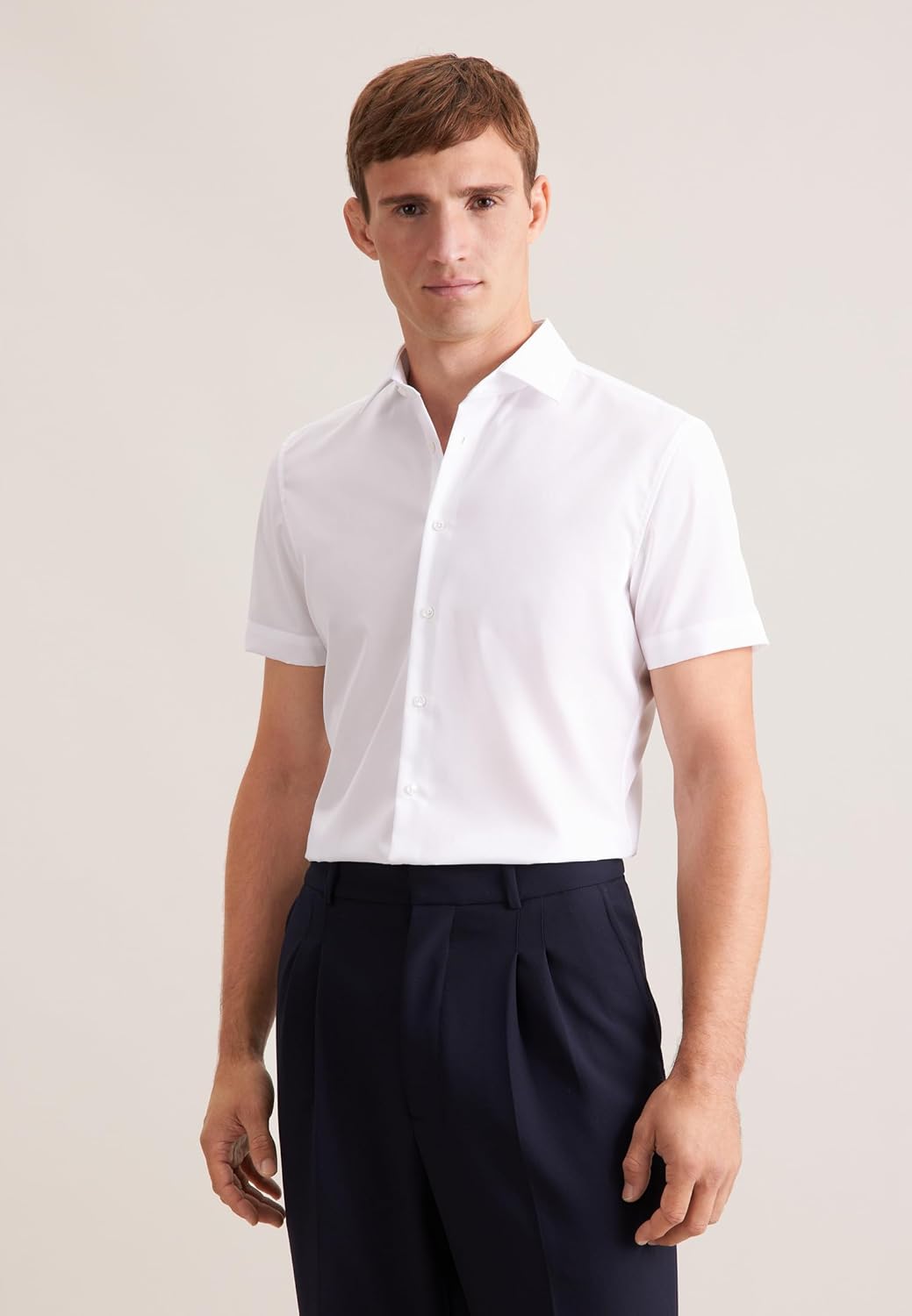 Seidensticker Herren Men Slim Shortsleeve Cotton Businesshemd 36 Weiss(676521), 36 Weiß(676521)