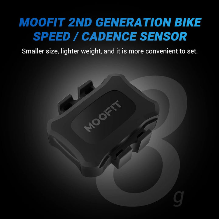 moofit CS9 Geschwindigkeitssensor und Trittfrequenzsensor,Bluetooth & ANT+, Kabelloser Fahrraddrehza