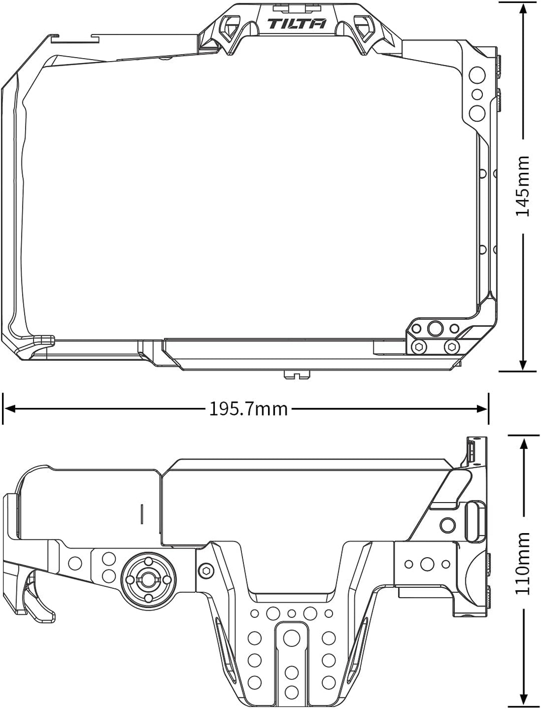 Tilta Vollkamera-Käfig kompatibel mit BMPCC 6K Pro - Schwarz TA-T11-FCC-B, Schwarz
