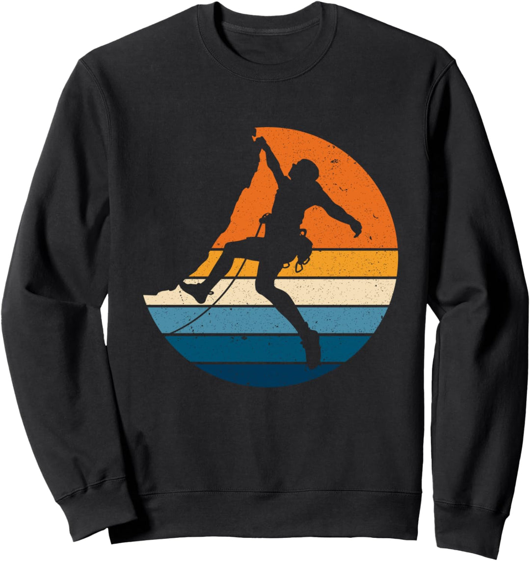 Klettern Sport Retro Vintage Sunset Climber Sweatshirt