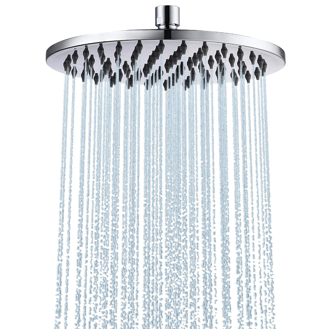 Duschkopf Regendusche, Edelstahl Regendusche Duschkopf, Anti-Kalk-Düsen (Chrom, 20 cm) Kreisförmig 2