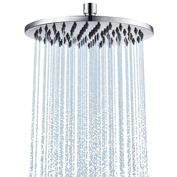 Duschkopf Regendusche, Edelstahl Regendusche Duschkopf, Anti-Kalk-Düsen (Chrom, 20 cm) Kreisförmig 2