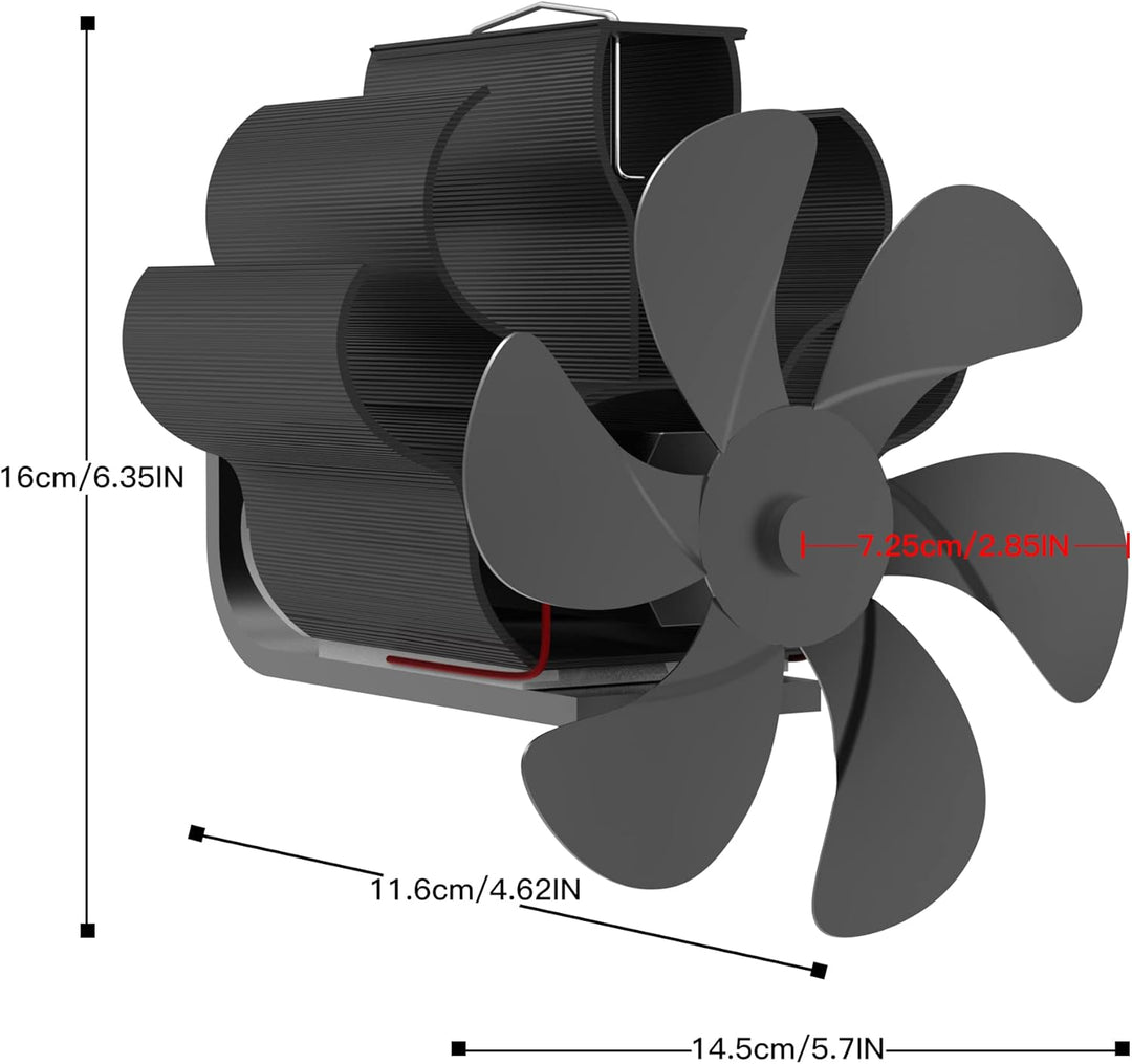 6 Flügel Kaminventilator, Ofenventilator, Wärmebetriebene Ofenventilatoren, Ofenventilator für Holzo