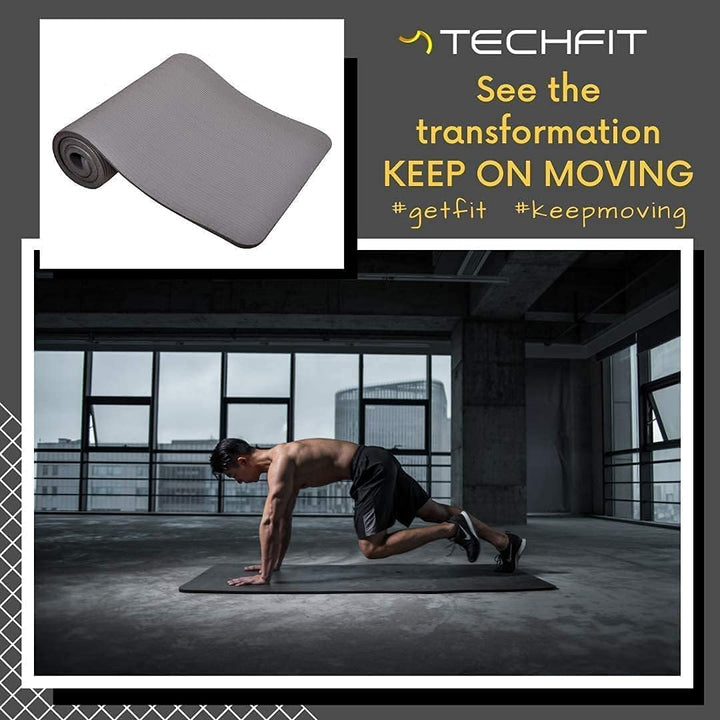 TechFit Yogamatte Rutschfest für das Fitnessstudio zu Hause - Pilates Matte für das Heimtraining, Yo