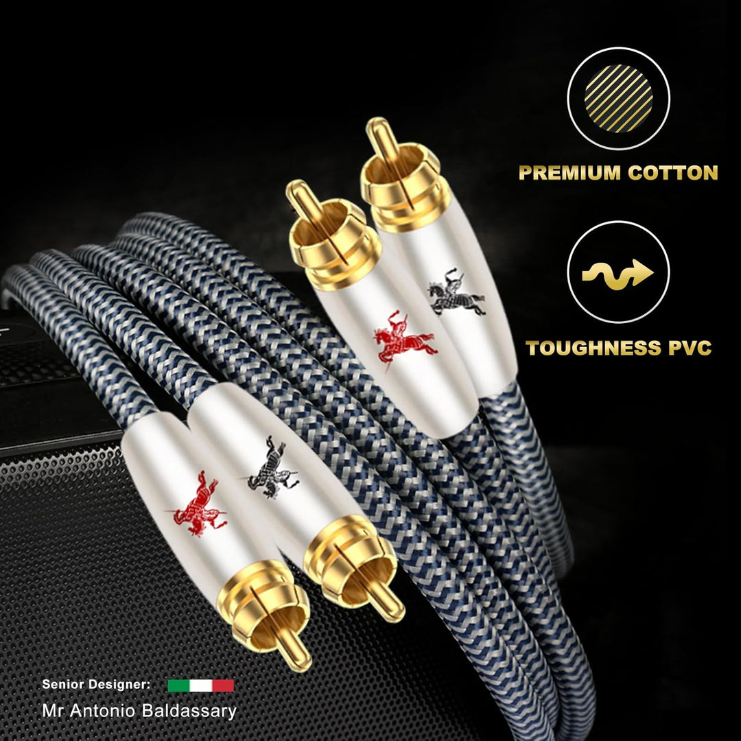 Impeto Chinch Kabel, 6N OFC Cinch RCA Kabel 2x Cinch Stecker zu 2x Cinch Stecker Audiokabel RCA Kabe