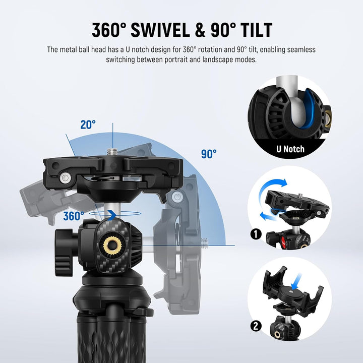 NEEWER Stativ Flexibel Fernbedienung Mini Kamera Handystativ mit Handy Halterung, Action Kamera Adap