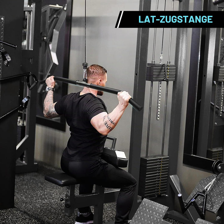 Latzugstange mit Drehgelenk, Abnehmbar Latzug Griffe Gebogene Klimmzugstangen Zugstange Fitness für