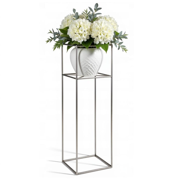 Pflanzenständer Filo - 24x24x80cm - Farbe Silber - für Zimmerblumen - Metallregal - Dekorativer Tisc