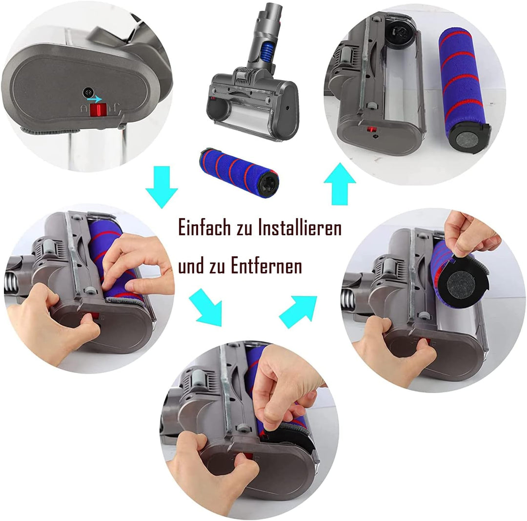 Softroller Bürste für Dyson V7 V8 V10 V11 Kabellosen Staubsauger, Elektrischer Bodendüse Weich-Reini