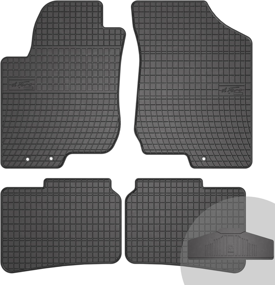 FROGUM EL Toro Gummimatten Ganzjähriges-Set von Autofussmatte Auto Fussmatten für Hyundai i30 I 2007