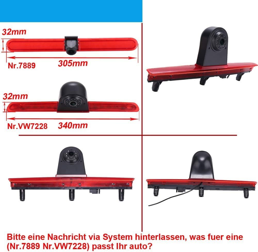1280 * 720 Brake Bremsleuchte Auto Kamera Bremslicht Rückfahrkamera Fit for VW T6 Caddy Maxi Cargo T