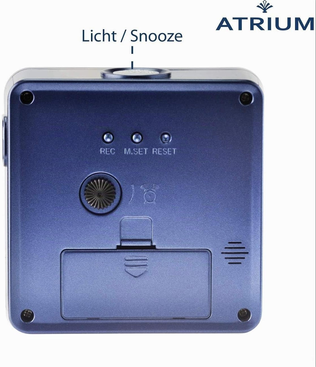 Atrium Funkwecker Analog Quarz ohne Ticken mit Licht und Snooze Leuchtzeiger blau A660-5