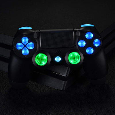 eXtremeRate Tasten für ps4 Knöpfe D-Pad L1 R1 R2 L2 Buttons Trigger Thumbsticks DTFS LED Kit kompati