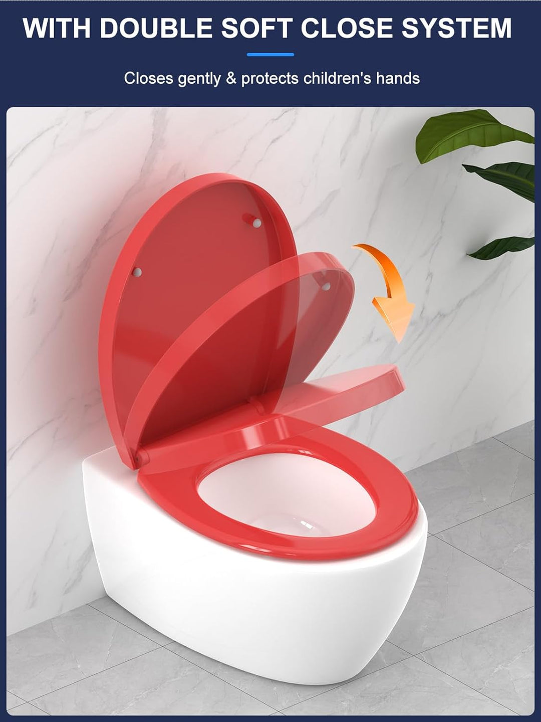 YEAUPE PRO Toilettendeckel mit Absenkautomatik, WC-Sitz mit Quick-Release-Funktion und Softclose Abs