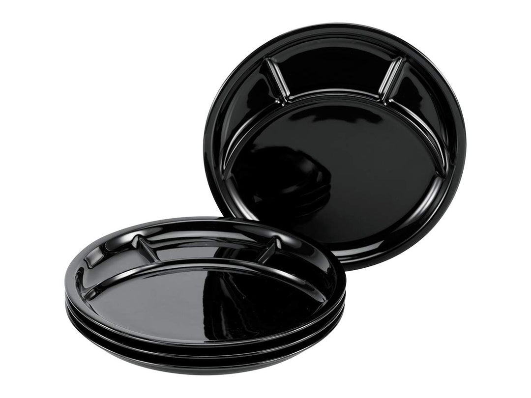 CreaTable, 22921, Serie Fondue und Grill-Teller UNIVERSAL SCHWARZ, Geschirrset, Fondueteller 4 teili