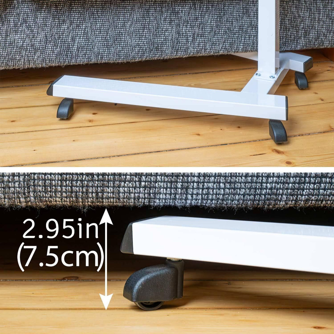 Tatkraft Like Laptop Ständer auf Rollen, Laptoptisch Höhenverstellbar Stehpult, Bett Beistelltisch W