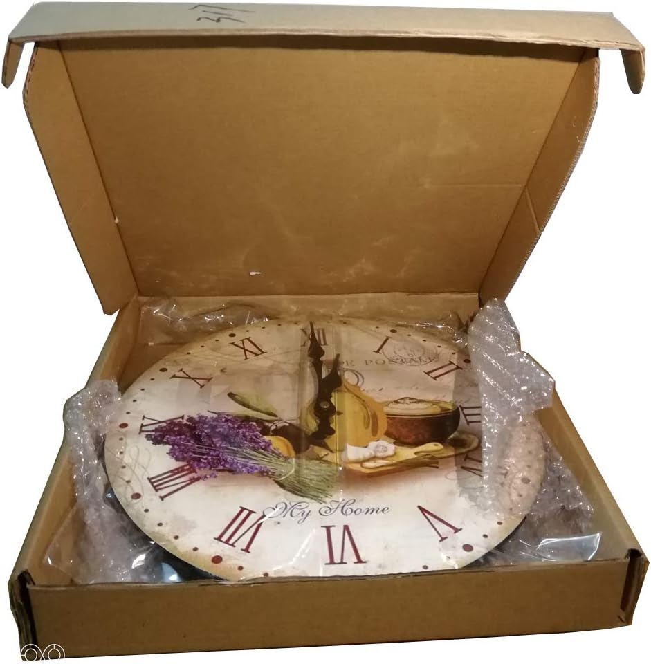 YOAI Wanduhr küchenuhr Vintage Shabby CHIC Antik Nostalgie Rustikale Quarzuhr aus MDF mit lautlosem
