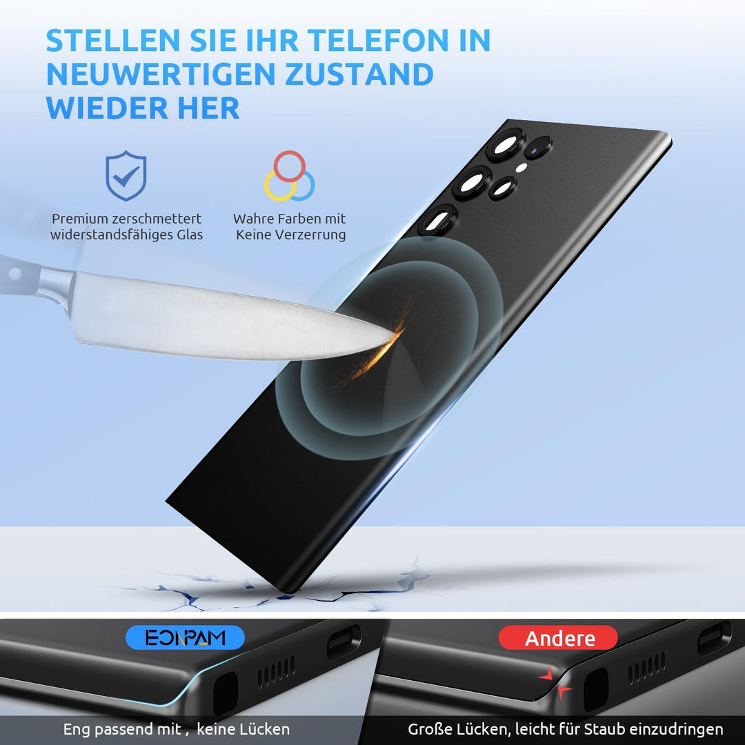 Eonpam Akkudeckel für Samsung Galaxy S22 Ultra 5G S908 Rückseite Glas Original Backcover Back Glas E