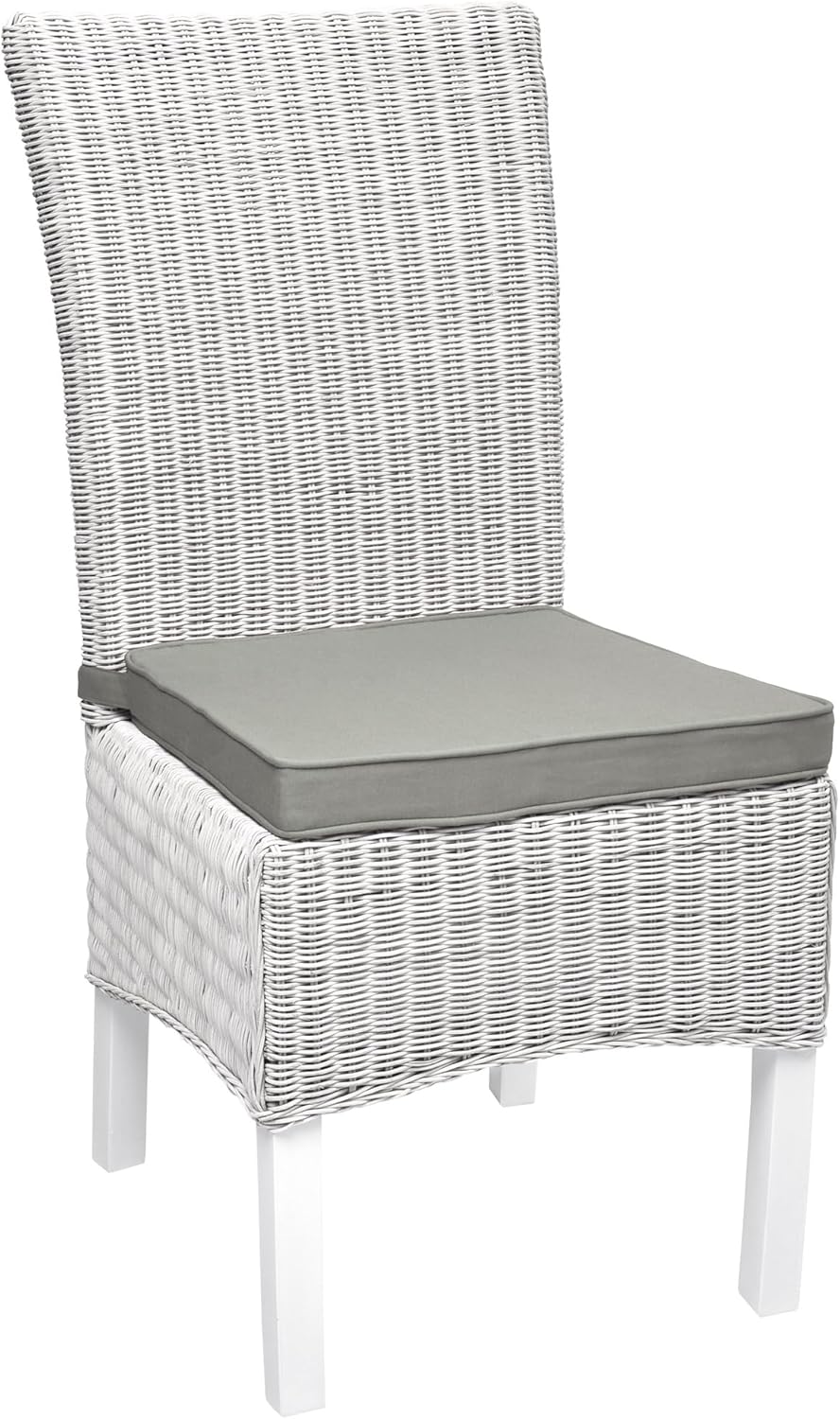 Beautissu Loft SK Stuhlkissen 45x40 cm Hellgrau - 6er Set Stuhlpolster mit Bändern Sitzkissen für St