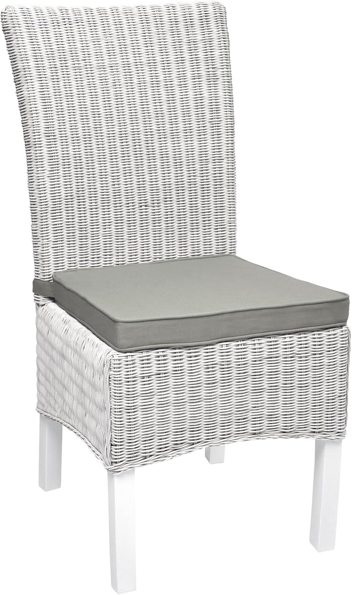 Beautissu Loft SK Stuhlkissen 45x40 cm Hellgrau - 6er Set Stuhlpolster mit Bändern Sitzkissen für St