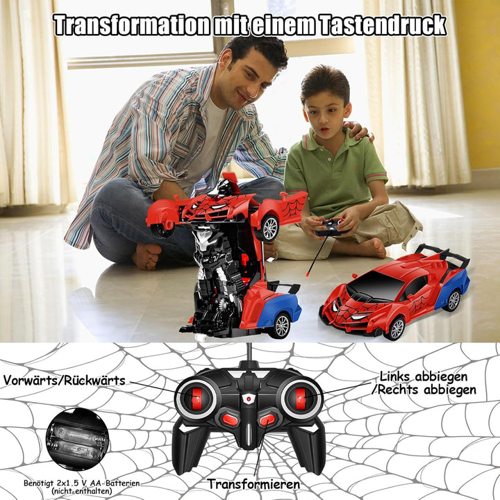 Ferngesteuertes Auto Roboter, Transformator Spielzeug für Junge Mädchen ab 3 4 5 6 7 8 9+ Jahre, RC