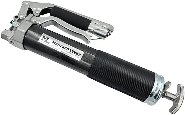 ML Einhand Fettpresse für 400g mit Panzerschlauch Druckrohr Kupplung 500cm³ Schwarz