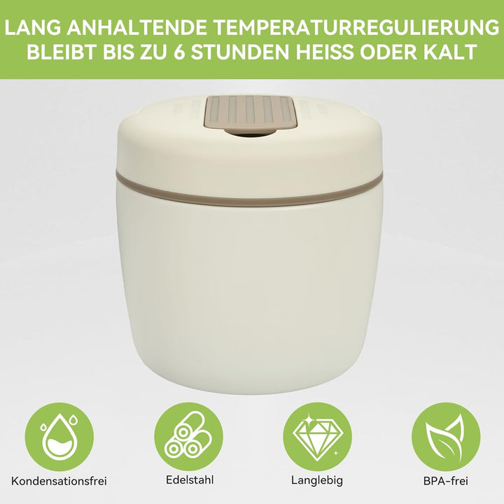 OTraki Thermobehälter Essen 1200ml, Lunchbox Thermo mit Löffel, Wärmebehälter für Speisen Kinder, Ed