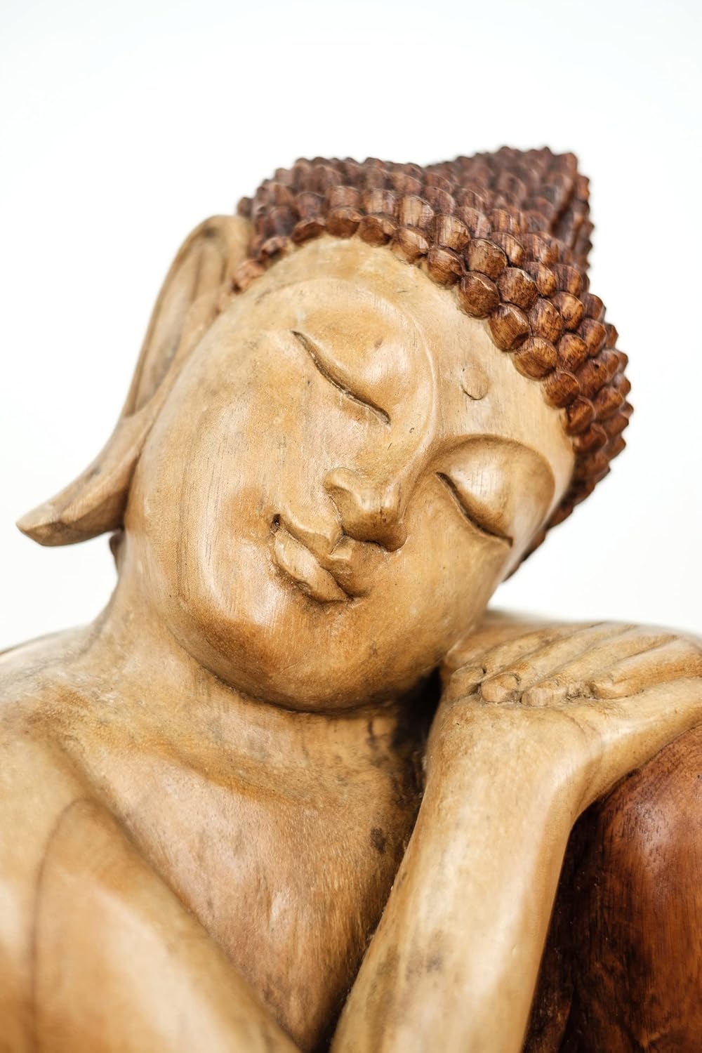 livasia Buddha Figur aus Holz 50cm hoch – Balinesische Handwerkskunst – Buddha Figuren aus Suarholz,